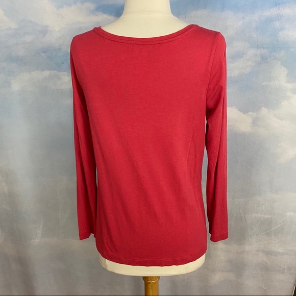 Dress Barn Red Long Sleeved Tee Medium - Picture 2 of 3